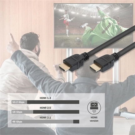 DIGITUS Ultra High Speed UHD 8K 3D 60Hz 2.1 aranyozott Ethernet HDMI kábel 2m