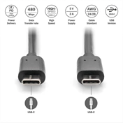 DIGITUS High Speed USB 2.0 type-C kábel 3m