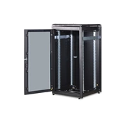 DIGITUS Rack Unique 19" 22U 1164x600x600mm üvegajtós fekete álló rack szekrény