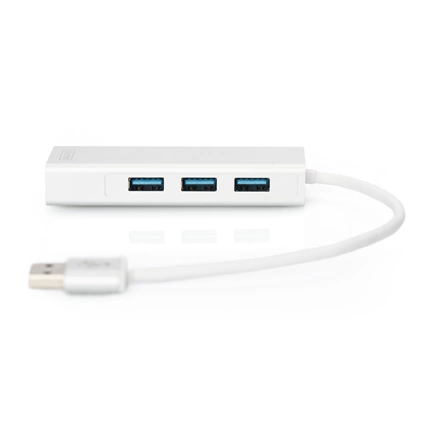 DIGITUS USB 3.0 Gigabit Ethernet adapter + 3 portos USB HUB