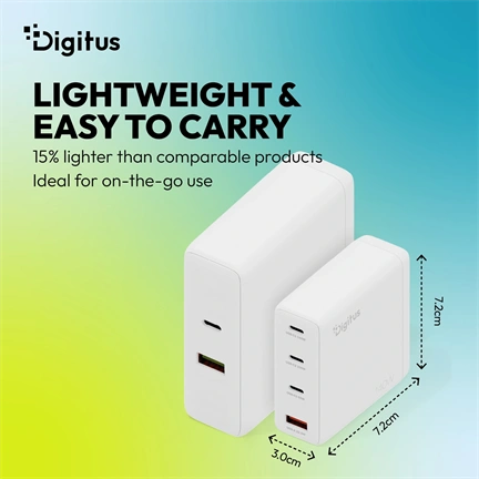 DIGITUS USB GaN töltő 140W, 3x USB-C, 1x USB-A