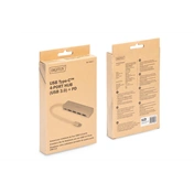 DIGITUS USB Type-C 4 portos USB 3.0 hub + PD