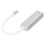 DIGITUS USB Type-C Gigabit Ethernet adapter + 3 portos USB HUB
