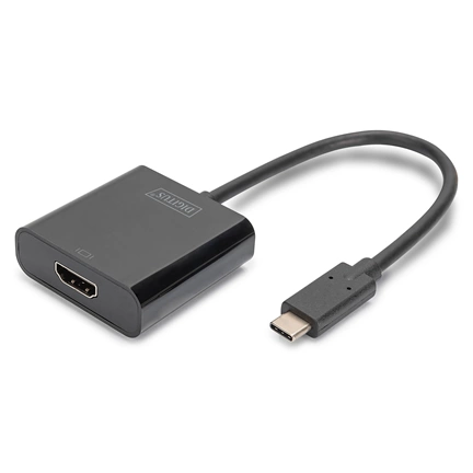 DIGITUS fekete USB 3.0 Type C - HDMI (4K@30Hz) adapter