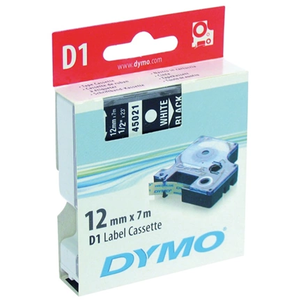 DYMO címke LM D1 alap 12mm Fehér/Fekete