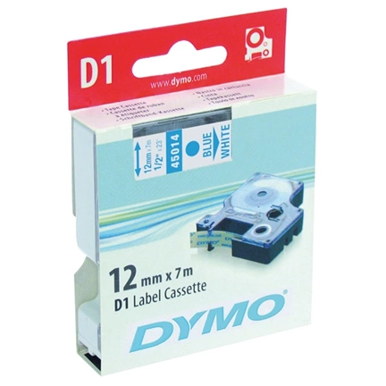 DYMO címke LM D1 alap 12mm kék/fehér