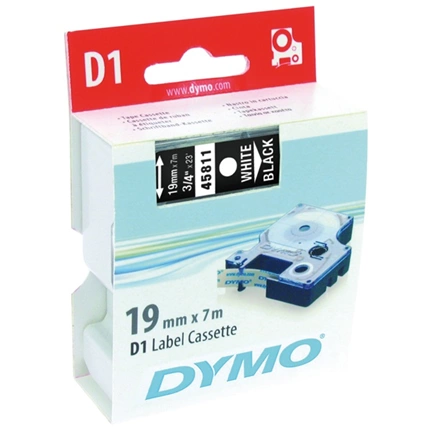 DYMO címke LM D1 alap 19mm fehér/fekete
