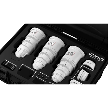 DZOFILM Pictor Zoom 3-lens kit koferrel (12-25/20-55/50-125 T2.8) fehér PL
