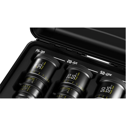 DZOFILM Pictor Zoom 3-lens kit koferrel (14-30/20-55/50-125 T2.8) fekete PL
