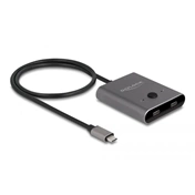 Delock 11500 USB-C 10Gbps kétirányú switch 8K 60Hz 2 portos, 50cm-es beépített kábellel
