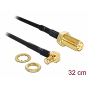 Delock Antenna Kábel RP-SMA Jack Bulkhead > MCX 90° csatlakozó 320 mm