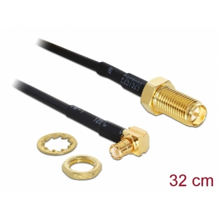 Delock Antenna Kábel RP-SMA Jack Bulkhead > MCX 90° csatlakozó 320 mm