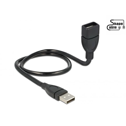 Delock Cable USB 2.0 A male > A female ShapeCable 0.5 m (83499)