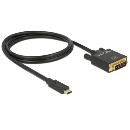 Delock Cable USB Type-C male > DVI 24+1 male (DP Alt Mode) 4K 30 Hz 1 m fekete