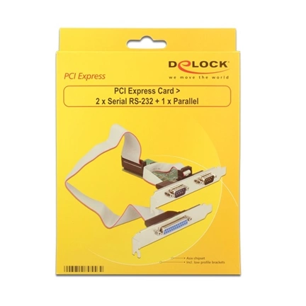 Delock PCI-e Bővítőkártya 2x Soros port + 1xPárhuzamos port