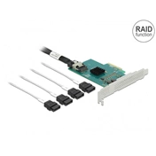 Delock PCI Express Card to 4 x SATA 6 Gb/s RAID and HyperDuo - Low Profile Form Factor