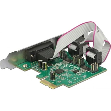 Delock PCI Express kártya > 2 x nagy sebességű 921K, RS-232 soros csatlakozó, tápellátással