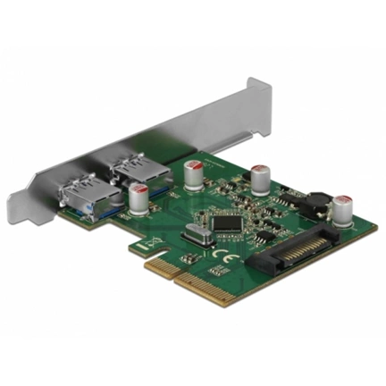 Delock PCI Express x4 kártya - 2 x külső USB 3.1 Gen 2 A-típusú hüvely