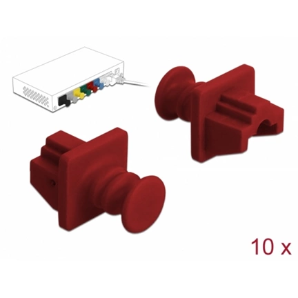 Delock Porvédő az RJ45 hüvely, 10 darab piros