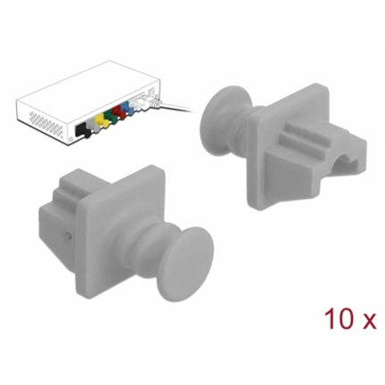 Delock Porvédő az RJ45 hüvely, 10 darab szürke
