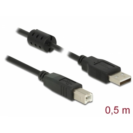 Delock USB 2.0-s kábel A-típusú csatlakozódugóval > USB 2.0-s, B-típusú csatlakozódugóval, 0,5 m, fe (3 év) Delock USB 2.0-s kábel A-típusú csatlakozódugóval > USB 2.0-s, B-típusú csatlakozódugóval, 0,5 m, fe (3 év)