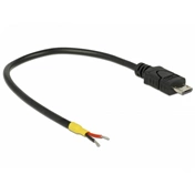 Delock USB 2.0 micro B -> nyitott vezeték M/M tápkábel 0.15m fekete