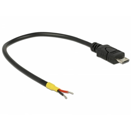 Delock USB 2.0 micro B -> nyitott vezeték M/M tápkábel 0.15m fekete