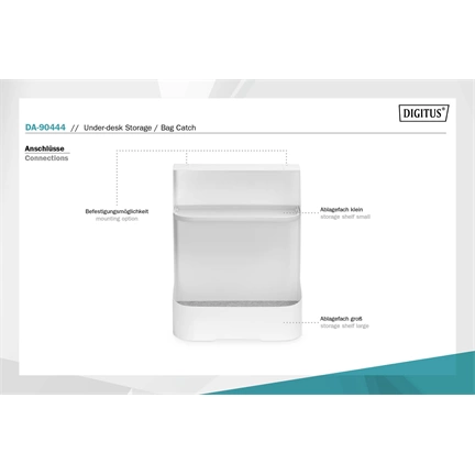 Digitus DA-90444 Under-Desk Storage / Pocket Tray White