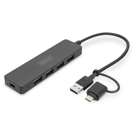 Digitus USB 3.0 Hub 4-Port Slim Line Black
