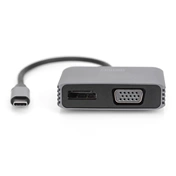 Digitus USB Type-C 4K 2-in-1 DisplayPort + VGA Graphics Adapter Silver