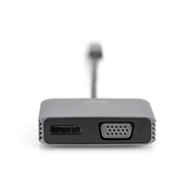 Digitus USB Type-C 4K 2-in-1 DisplayPort + VGA Graphics Adapter Silver