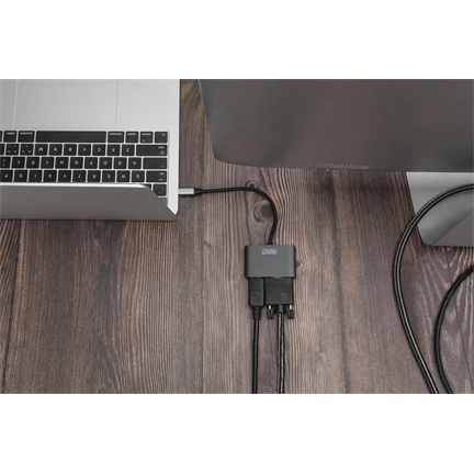 Digitus USB Type-C 4K 2-in-1 DisplayPort + VGA Graphics Adapter Silver