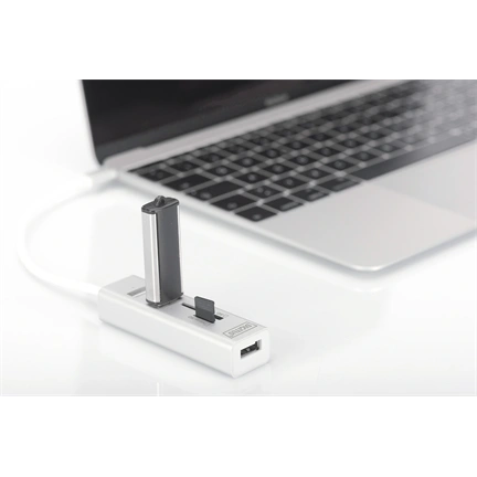 Digitus USB Type-C OTG 3-Port HUB + Card Reader White