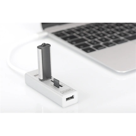 Digitus USB Type-C OTG 3-Port HUB + Card Reader White