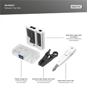 Digitus szerszámkészlet (kábelteszter, krimpelő, kábelcsupaszító és betűzőszerszám, 12 db-os)