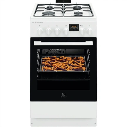 ELECTROLUX LKK560232W Kombinált tűzhely, sütő:58L, SteamBake, 50x60cm, Fehér