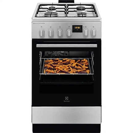 ELECTROLUX LKK560232X Kombinált tűzhely, sütő: 58L, SteamBake, AirFry, Multi 8, 50x60cm, Inox