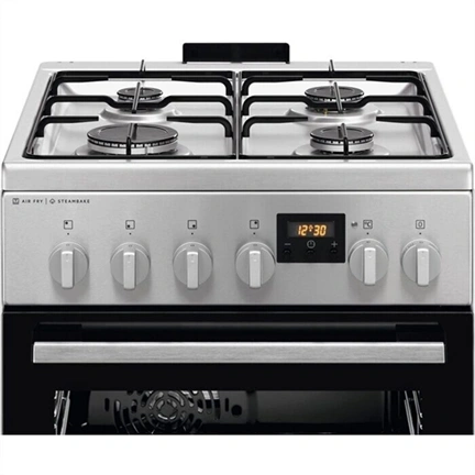 ELECTROLUX LKK560232X Kombinált tűzhely, sütő: 58L, SteamBake, AirFry, Multi 8, 50x60cm, Inox