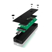 External M.2 USB 3.1 (Gen2) enclosure with sliding mechanism