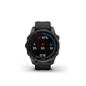 GARMIN Fenix 7S Sapphire Solar - Carbon Grey DLC Titanium with Black Band