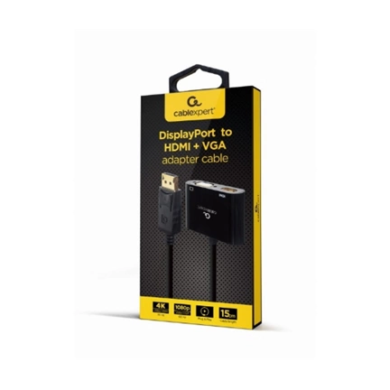 GEMBIRD DisplayPort male to HDMI female + VGA female black