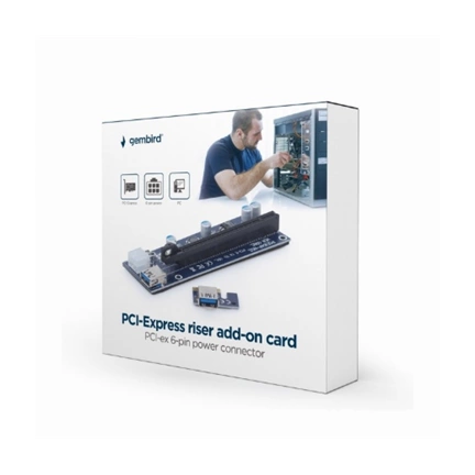 GEMBIRD PCI-Express riser add-on card, PCI-ex 6-pin power connector