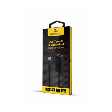 GEMBIRD USB Type-C to DisplayPort adapter cable, 4K, 15 cm, black