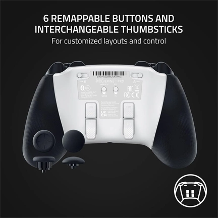 Gamepad Razer Wolverine V2 Pro, PlayStation, PC, White