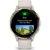 Garmin Venu 3S okosóra - krémarany rozsdamentes acélkeret, elefántcsontszínű tok és szilikonszíj