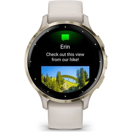 Garmin Venu 3S okosóra - krémarany rozsdamentes acélkeret, elefántcsontszínű tok és szilikonszíj