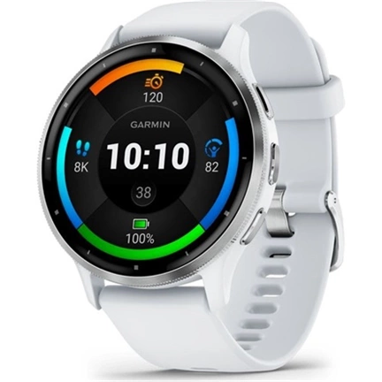 Garmin Venu 3 okosóra - fehérkő, ezüst keret, fehérkő szilikonszíj