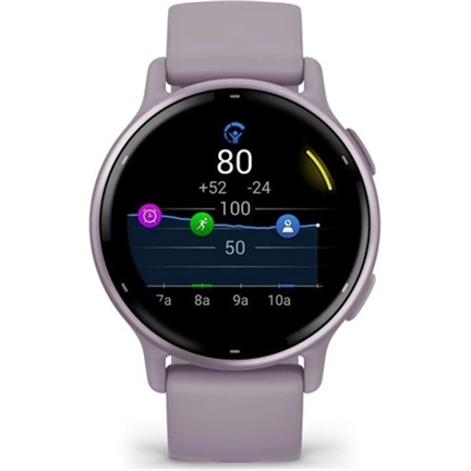 Garmin vívoactive 5 fitness okosóra - metállila alumíniumkeret, lila tok és szilikonszíj