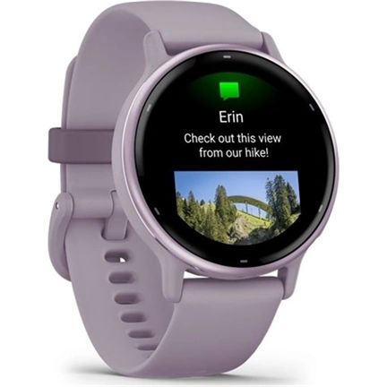 Garmin vívoactive 5 fitness okosóra - metállila alumíniumkeret, lila tok és szilikonszíj