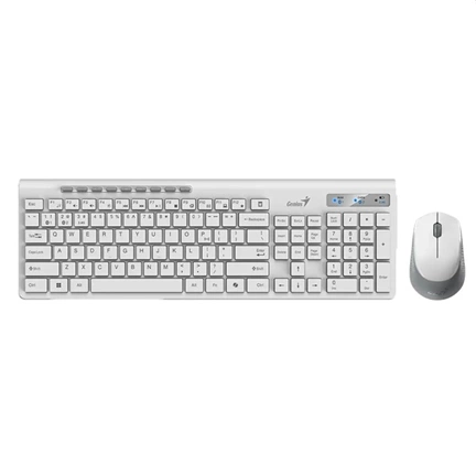 Genius SlimStar 8230 billentyűzet + egér - 2,4GHz + Bluetooth 5.3, Copilot gomb, US kiosztás